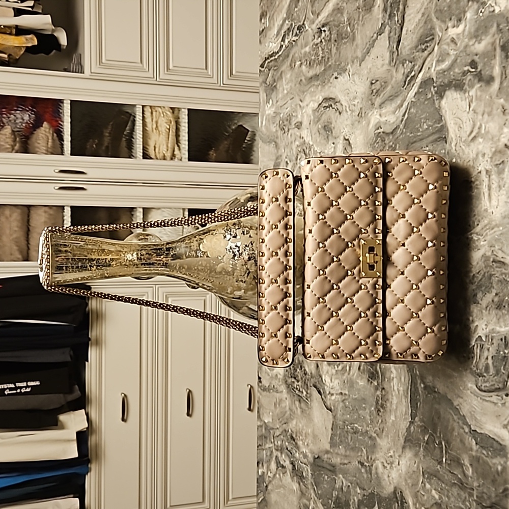 VALENTINO Medium Rockstud Matelassé Quilted Leather Shoulder Bag